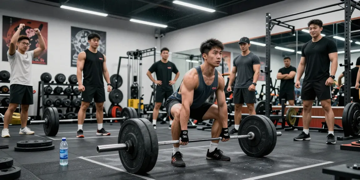 Bodybuilder zeigt Kraft und Entschlossenheit im Anabolika Shop beim Training.