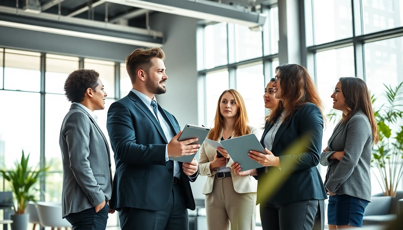 Headhunter Ingenieure im Gespräch über Karrierechancen und Rekrutierung in einem modernen Büro.