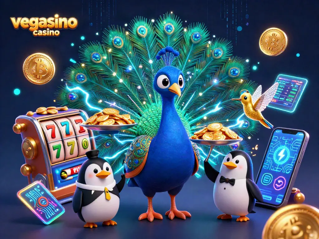 Experience the thrill of vegasino casino with an enchanting 3D scene featuring vibrant characters and slot elements.